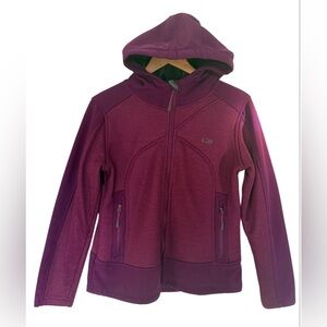 CB Women’s Zip Up Two Toned Knit/Spandex Purple  Hooded Sweatshirt szLarge
